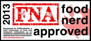 Food Nerd Approved sticker for Hana Japanese Eatery